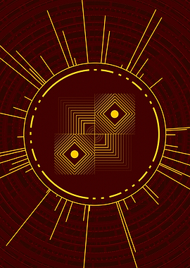 Gold Sacred Geometry Glyph