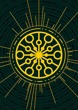 Gold Geometric Glyph Sign