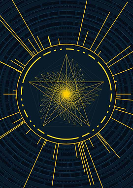 Gold Sacred Geometry Glyph