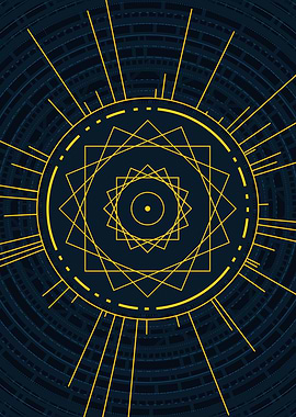 Gold Sacred Geometry Glyph