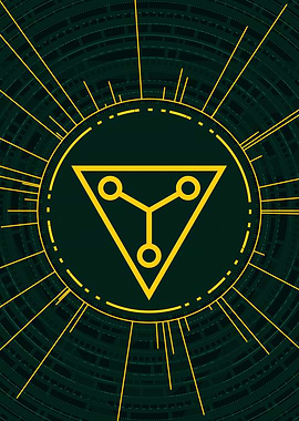 Gold Geometric Glyph Sign