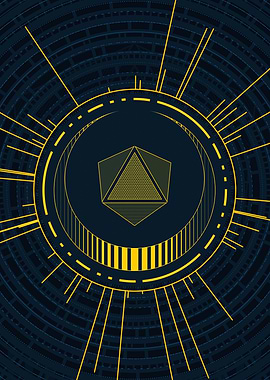 Gold Sacred Geometry Glyph