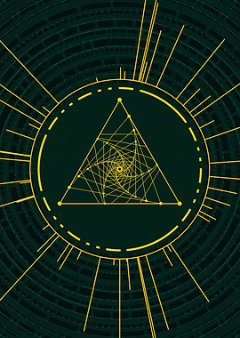 Gold Geometric Glyph Rune