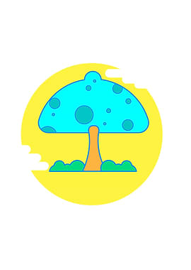 Mushroom minimalist art