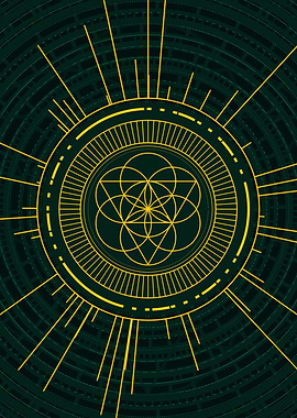 Gold Sacred Geometry Glyph