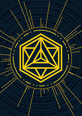 Gold Sacred Geometry Glyph