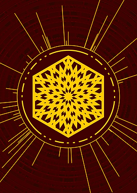 Gold Geometric Glyph Rune