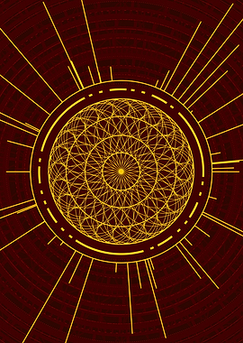 Gold Geometric Glyph Rune