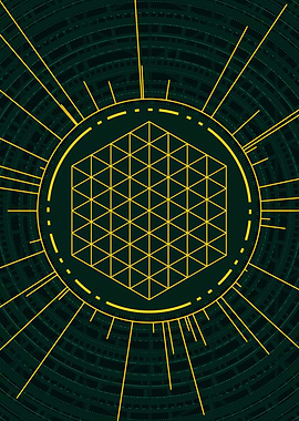 Gold Geometric Glyph Rune