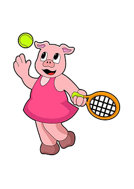 Pig Tennis racket ball