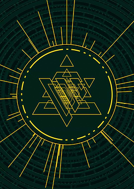 Gold Glyph Mandala Rune