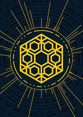 Gold Geometric Glyph Rune