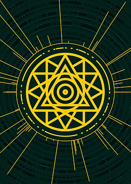 Gold Sacred Geometry Glyph