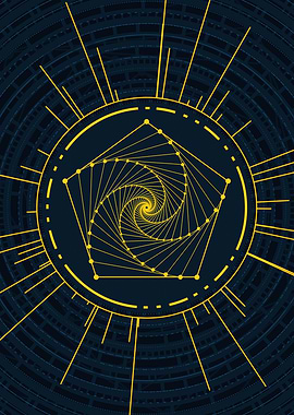 Gold Sacred Geometry Glyph