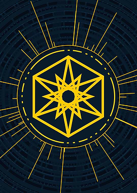 Gold Sacred Geometry Glyph