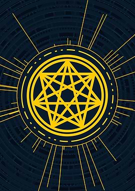 Gold Geometric Glyph Rune