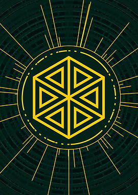 Gold Sacred Geometry Glyph