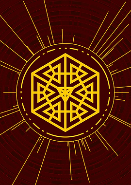 Gold Sacred Geometry Glyph