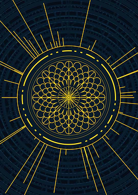 Gold Geometric Glyph Rune