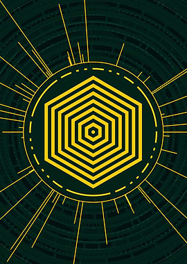 Yellow Glyph Mandala Rune