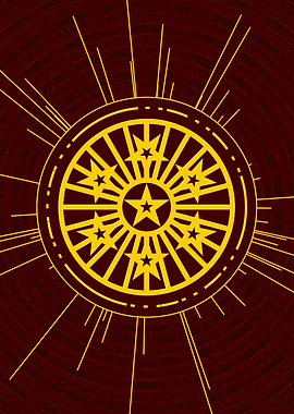 Gold Geometric Glyph Sign