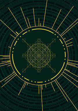 Gold Sacred Geometry Glyph