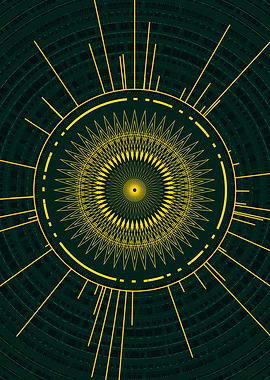 Gold Glyph Mandala Rune