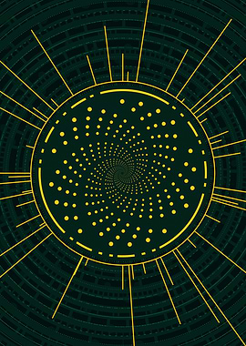 Gold Geometric Glyph Sign