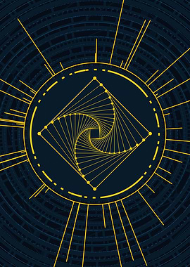 Gold Sacred Geometry Glyph