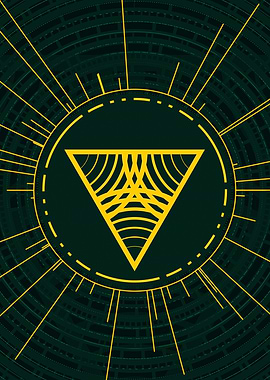 Gold Geometric Glyph Rune