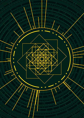 Gold Sacred Geometry Glyph