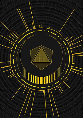 Gold Sacred Geometry Glyph