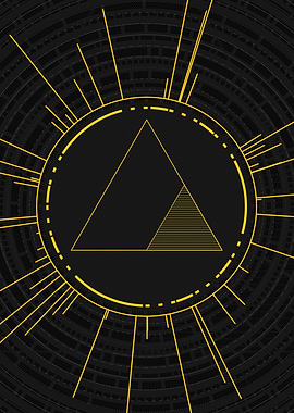 Gold Geometric Glyph Rune