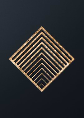 Gold Geometric Glyph Sign