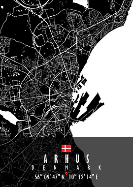 Arhus Map Denmark