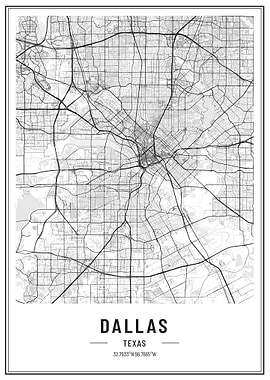 Dallas Texas USA map