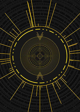 Gold Geometric Glyph Rune