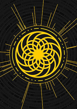 Gold Geometric Glyph Rune