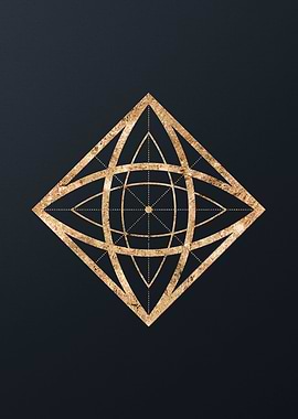 Gold Geometric Glyph Rune