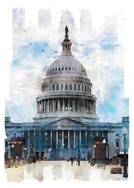 Capitol Hill Watercolor