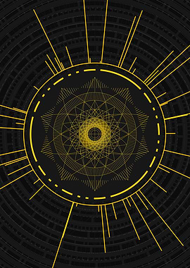 Yellow Glyph Mandala Rune