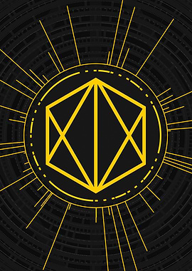 Yellow Glyph Mandala Rune