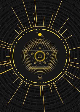 Gold Sacred Geometry Glyph