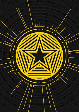 Gold Sacred Geometry Glyph