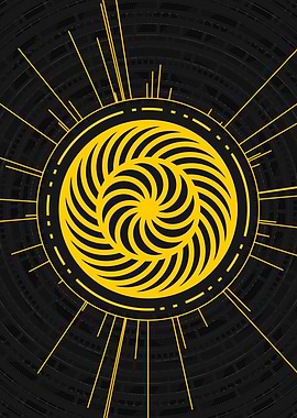 Gold Sacred Geometry Glyph