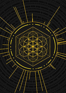 Gold Glyph Mandala Rune