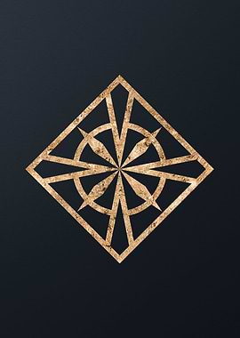 Gold Geometric Glyph Sign