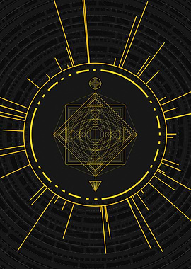 Gold Geometric Glyph Rune