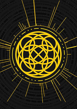 Gold Sacred Geometry Glyph