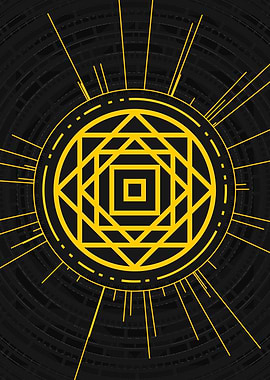 Gold Geometric Glyph Rune